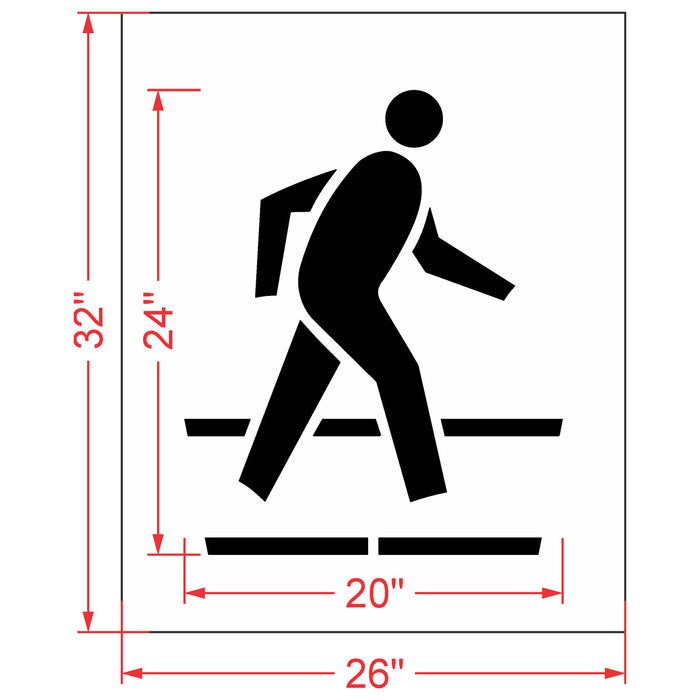 24" Pedestrian Crossing Symbol Stencil