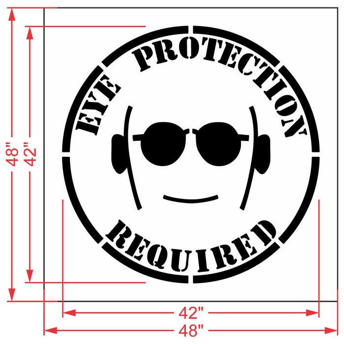 42" EYE PROTECTION REQUIRED Stencil