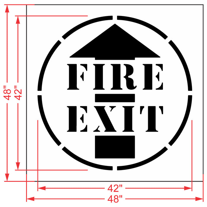 42" INDUSTRIAL ARROW WITH FIRE EXIT Stencil