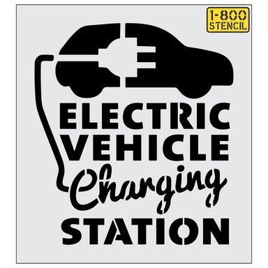 48" EV Charging Station with Plug Stencil