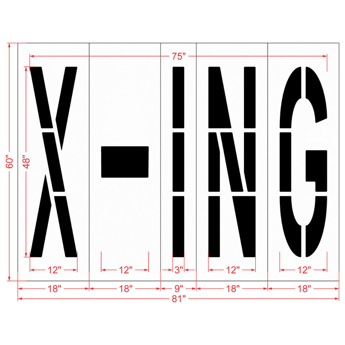 48" X-ING Stencil
