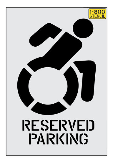 39" NYSDOT Handicap Stencil with RESERVED PARKING