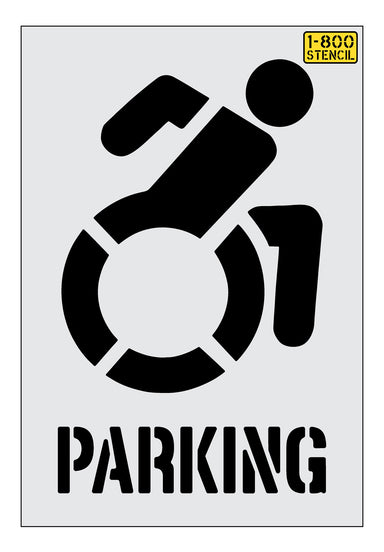 NYSDOT 40" Accessible Icon Handicap Stencil with PARKING