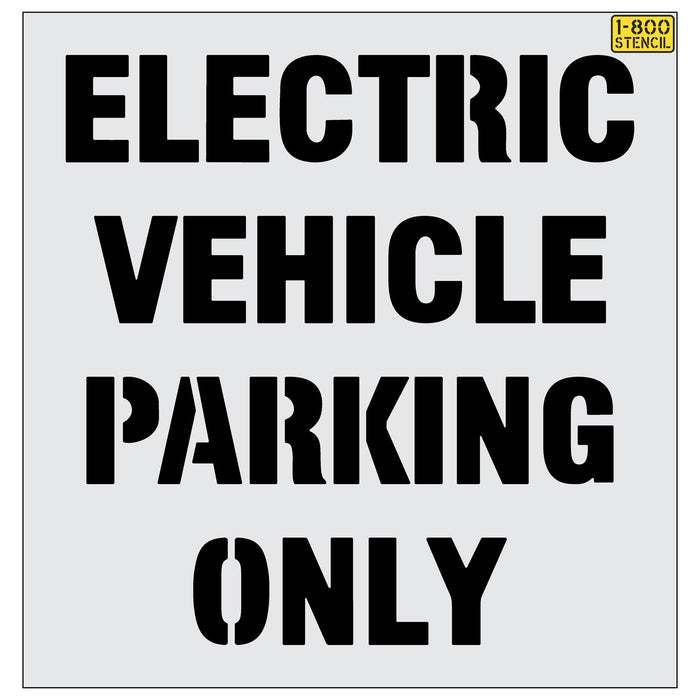 ELECTRIC VEHICLE PARKING ONLY Stencil - (18"-62")