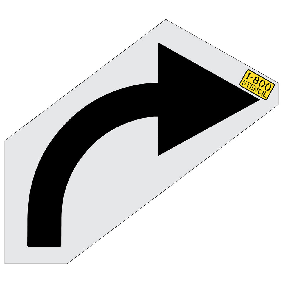 72" Retail Solid Turn Arrow Stencil