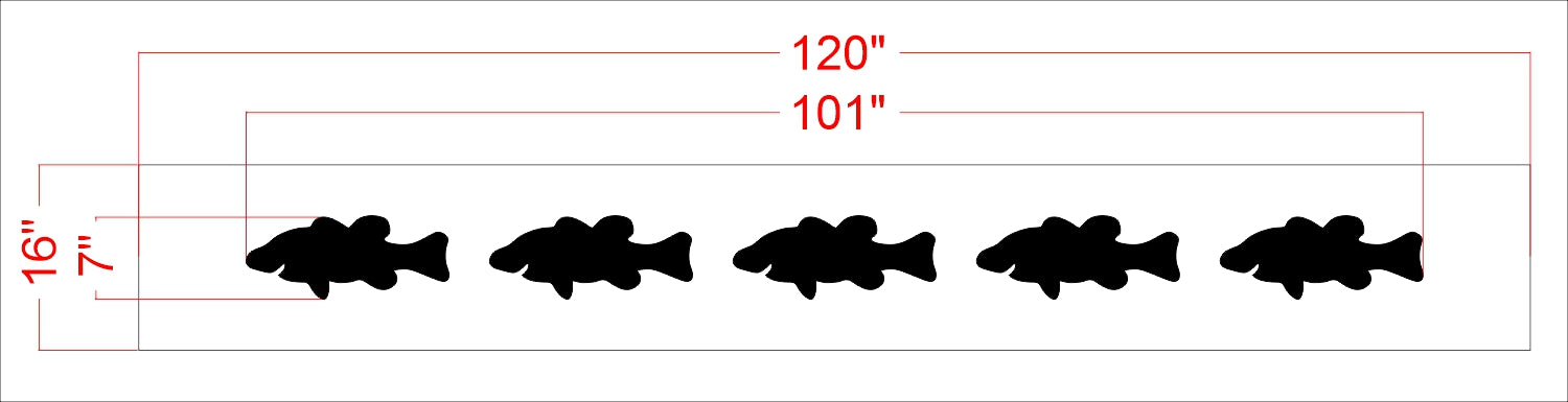 7"x101" School of Fish Stencil