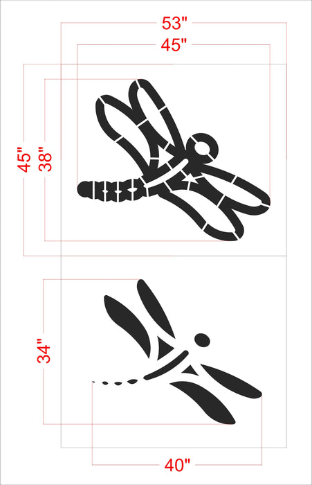 38"x45" Dragonfly Animal Stencil