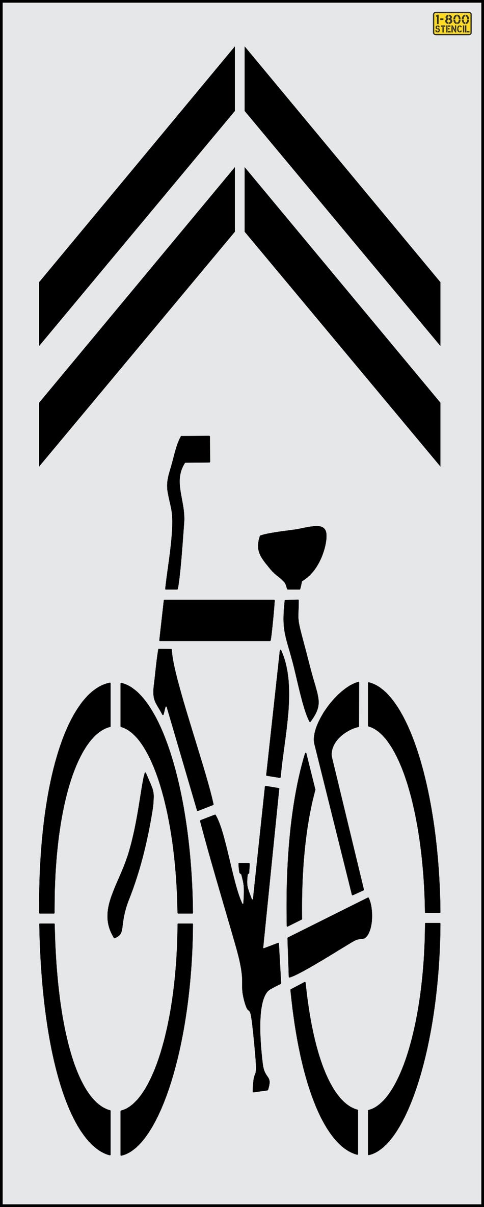 110" Georgia DOT Bike Lane Symbol w/ Chevron Stencil