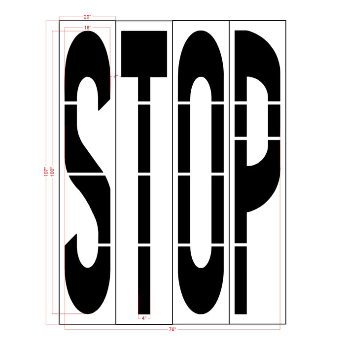100" Mississippi DOT STOP Stencil