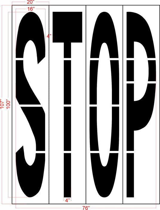100" Montana DOT STOP Stencil