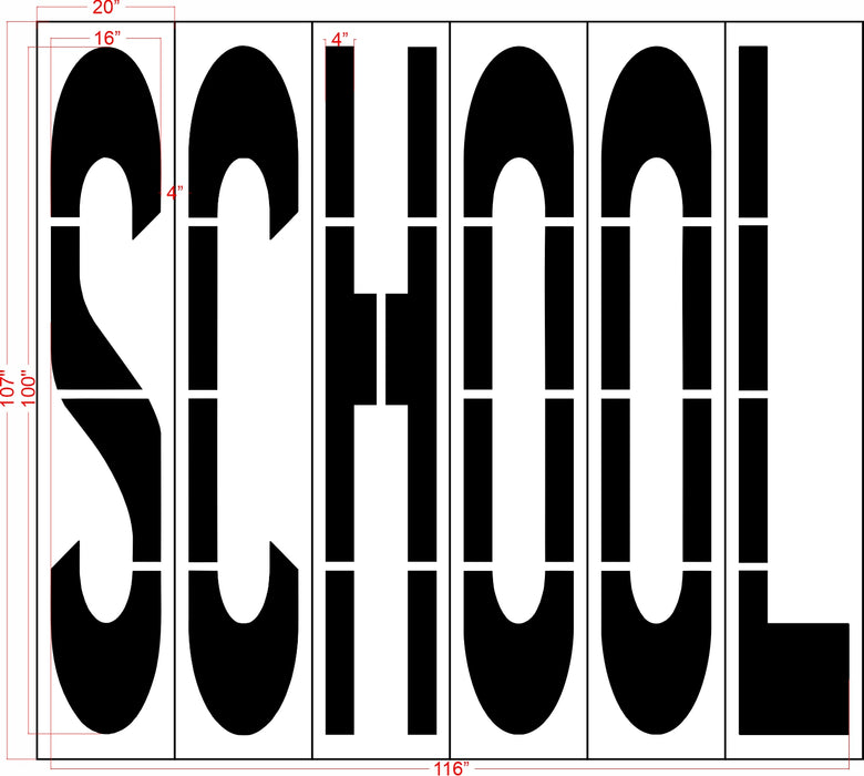 100" North Carolina DOT SCHOOL Stencil