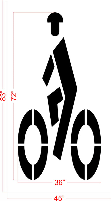 72" New Hampshire DOT Bike Lane Symbol Stencil