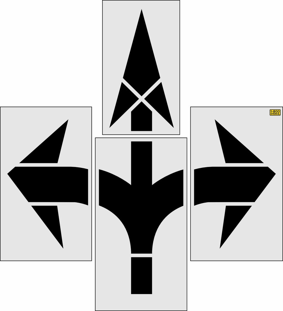 153" Nevada DOT Three Way Arrow Stencil