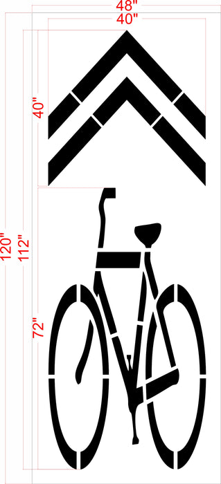 112" Ohio DOT Bike Symbol w/ Chevron Stencil