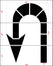 120" Ohio DOT U-Turn Arrow Stencil