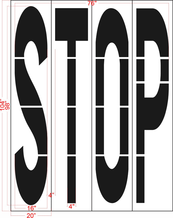 96" San Antonio DOT STOP Stencil