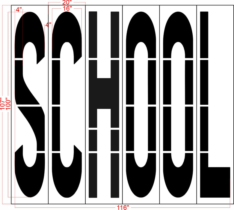 100" South Carolina DOT SCHOOL Stencil