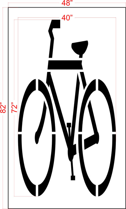 72" Seattle DOT Bike Lane Symbol Stencil