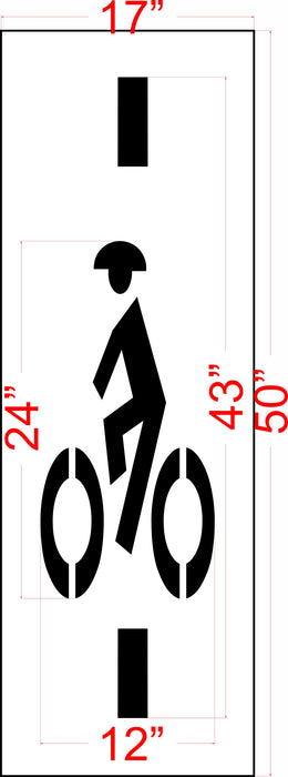43" Seattle DOT Bike Lane w/ Dashes Stencil