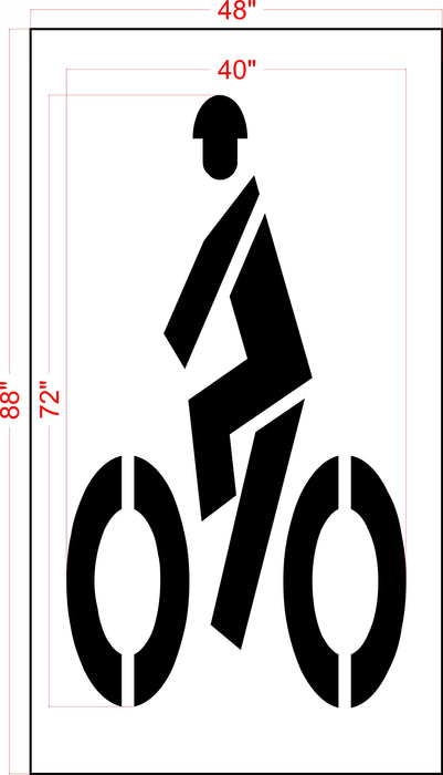 72" Virginia DOT Bike Rider Stencil