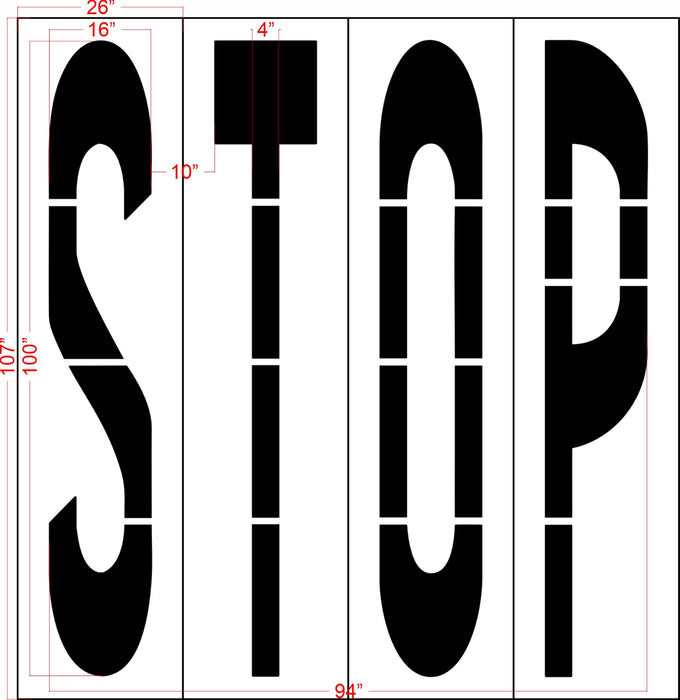 100" Vermont DOT STOP Stencil