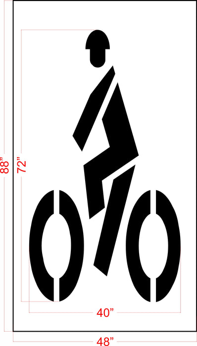 72" Vermont DOT Bike Lane Symbol Stencil