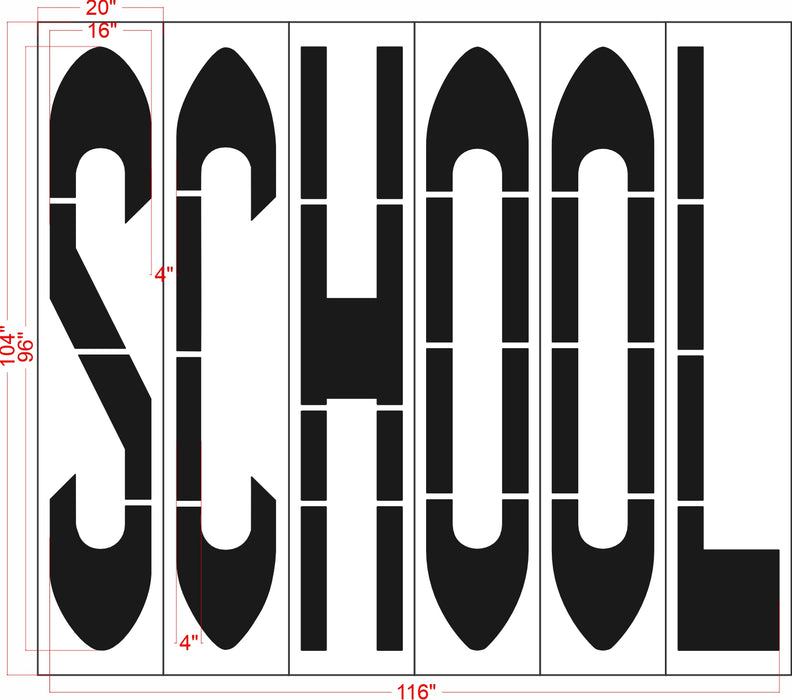 96" Wisconsin DOT SCHOOL Stencil