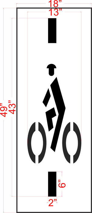 43" Wisconsin DOT Bike Rider with Dashes Stencil