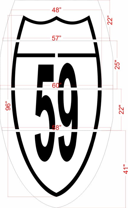 96" Louisiana DOT Interstate Shield Stencil