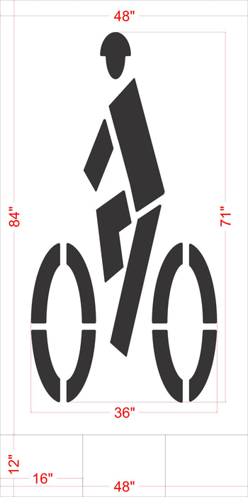 72" Chicago DOT Bike Lane Symbol Stencil