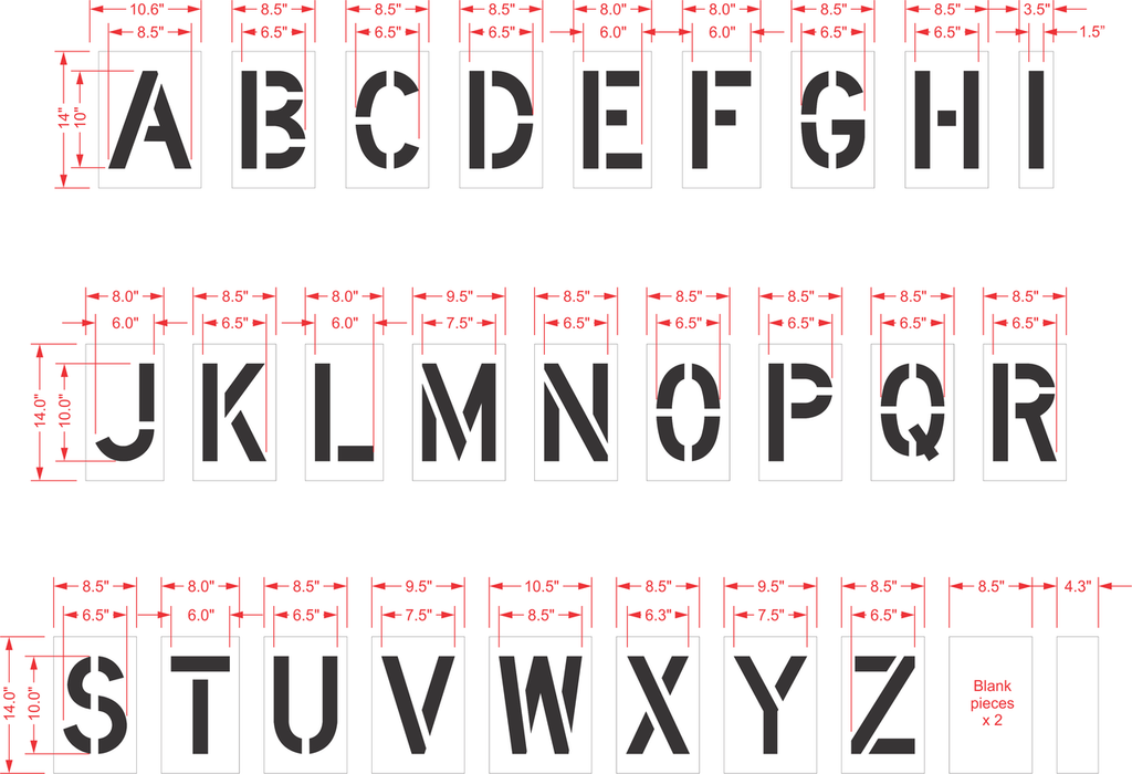 10" Alphabet Kit Stencil