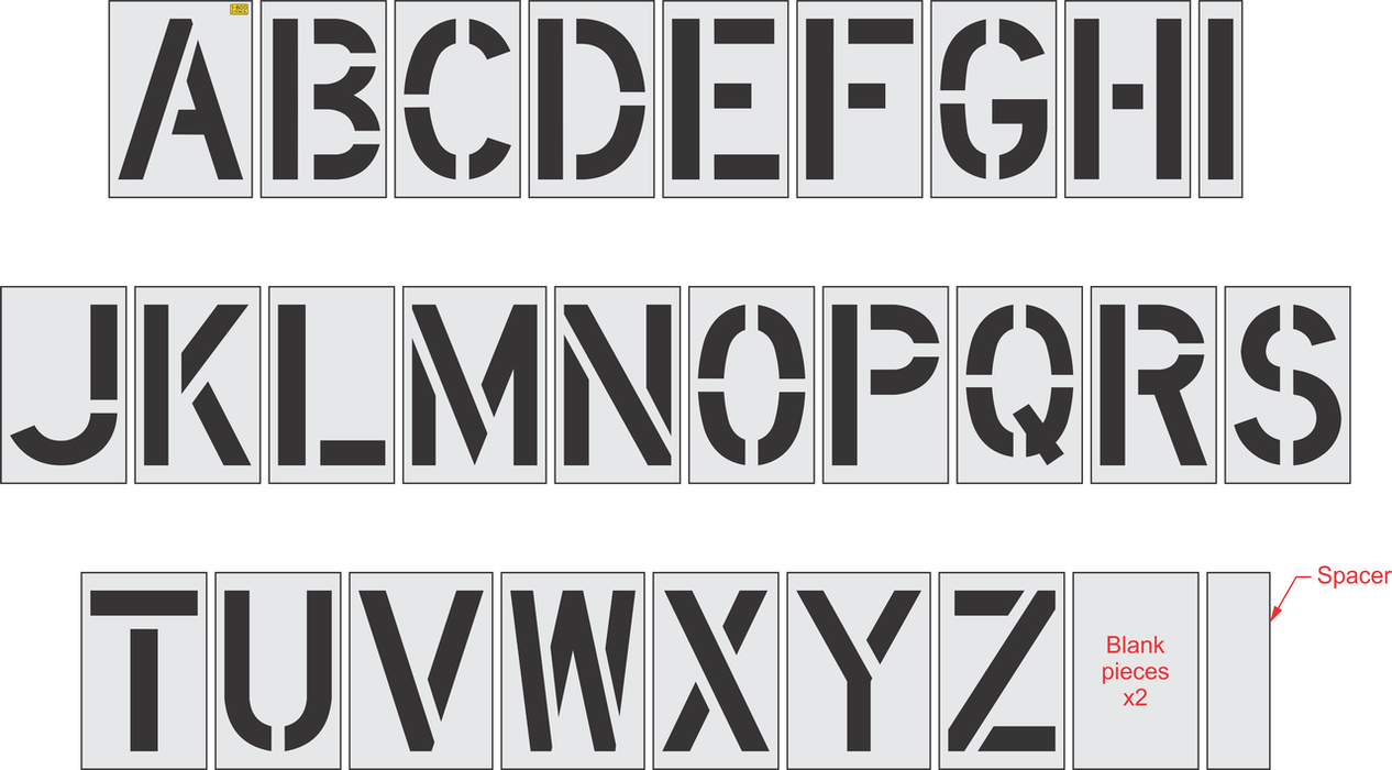 18"x12" Alphabet Kit Stencil