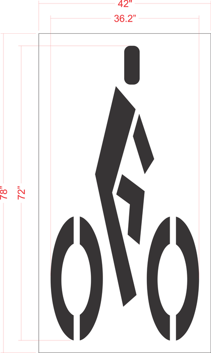 72" FHWA/DOT Bike Rider Stencil