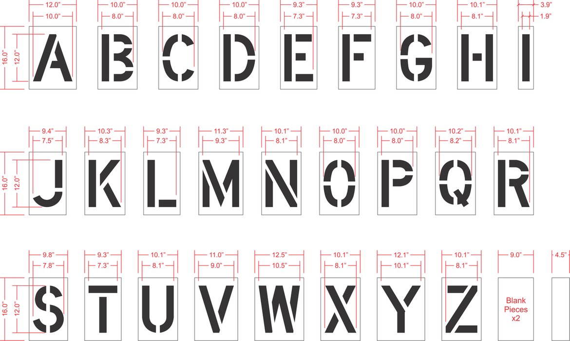 12" Alphabet Kit Stencil
