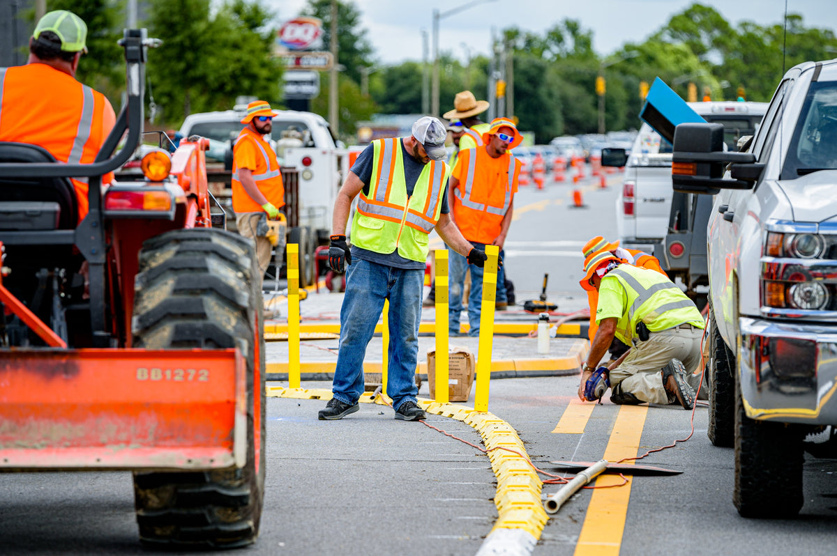 Road Crew Repairing Road