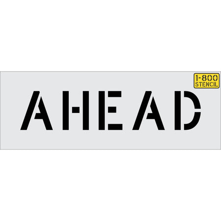 6 inch AHEAD stencil for roadway and commercial pavement traffic marking applications