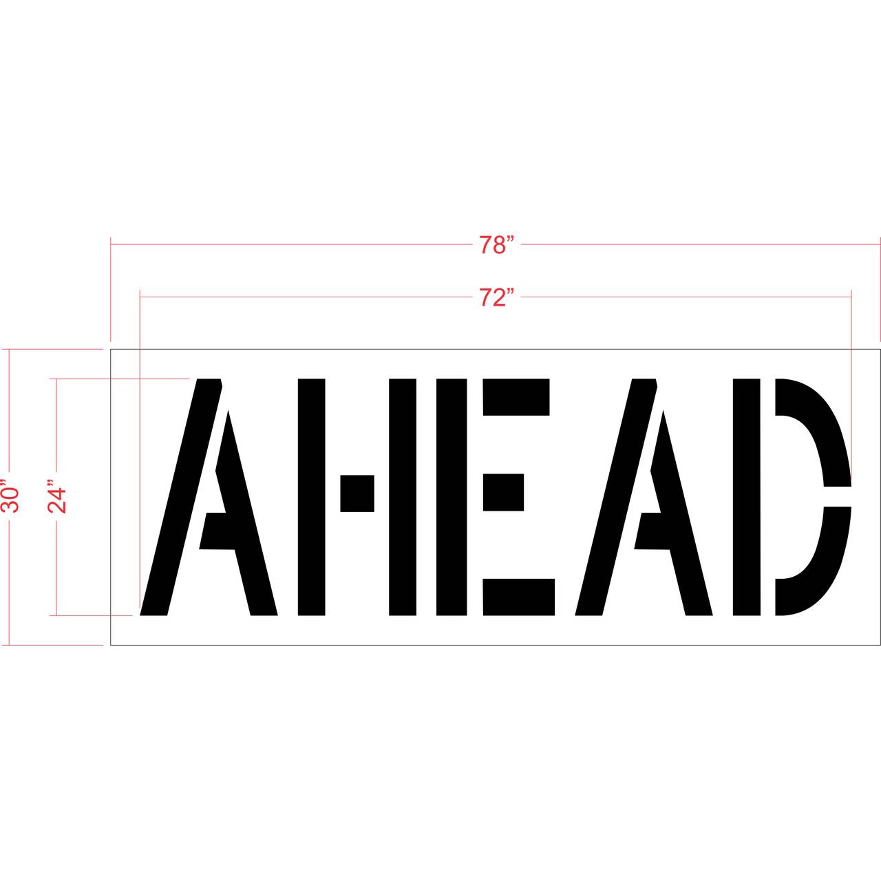48 inch AHEAD stencil for roadway and commercial pavement traffic marking applications
