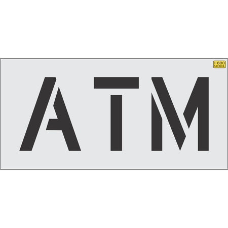 12 inch ATM pavement marking stencil for parking lot and retail property striping applications