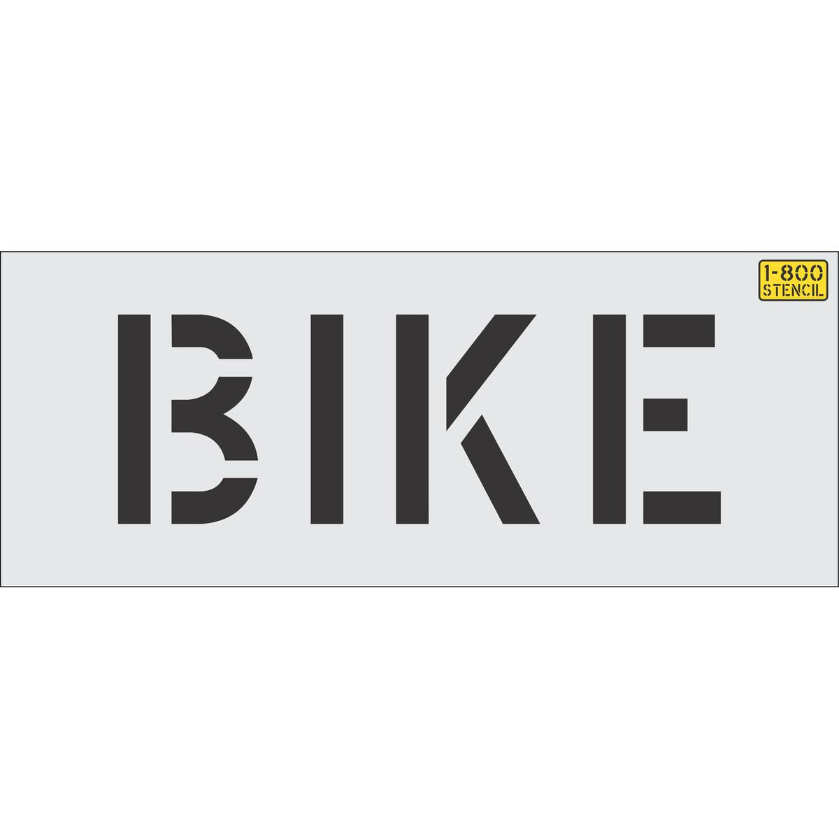 6 inch BIKE stencil for small-format bicycle lane and roadway pavement striping applications