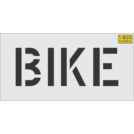8 inch BIKE pavement marking stencil for bicycle lane and roadway striping applications
