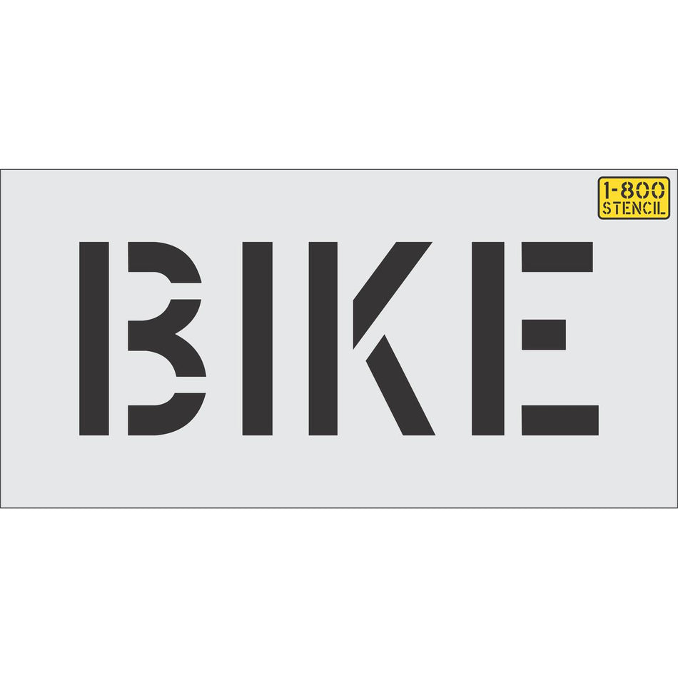 8 inch BIKE pavement marking stencil for bicycle lane and roadway striping applications