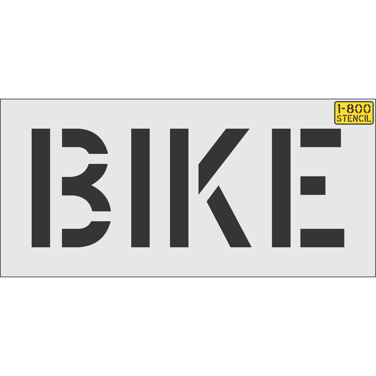 12 inch BIKE stencil for bicycle lane and roadway pavement striping applications