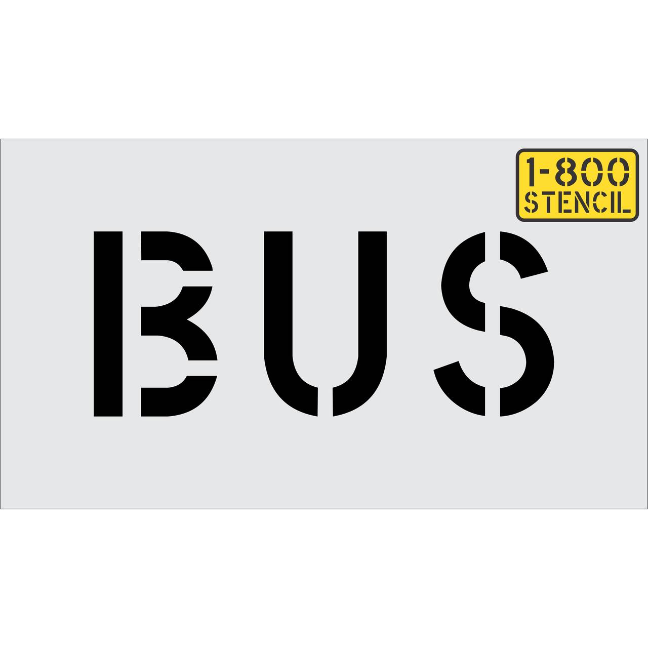 6 inch BUS stencil for small-format bus zone and transit pavement striping applications