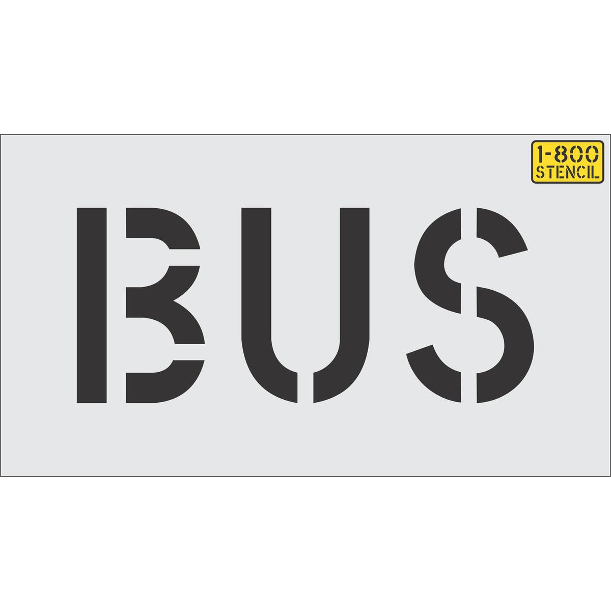 8 inch BUS pavement marking stencil for designated motorcycle parking space striping applications