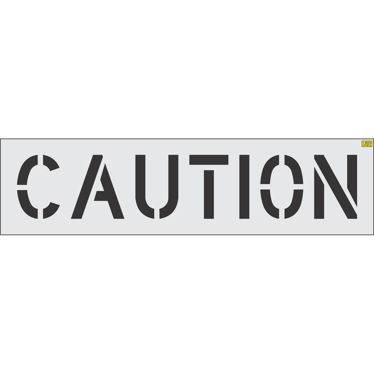 12 inch CAUTION pavement marking stencil for warehouse, industrial, and commercial safety striping applications