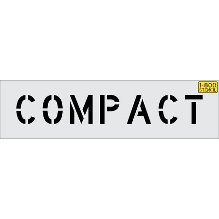 6 inch COMPACT stencil for compact parking space and curb pavement striping applications