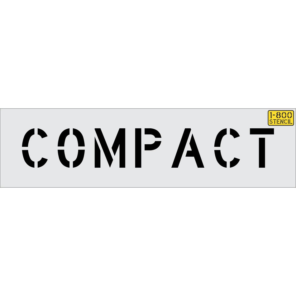 6 inch COMPACT stencil for compact parking space and curb pavement striping applications