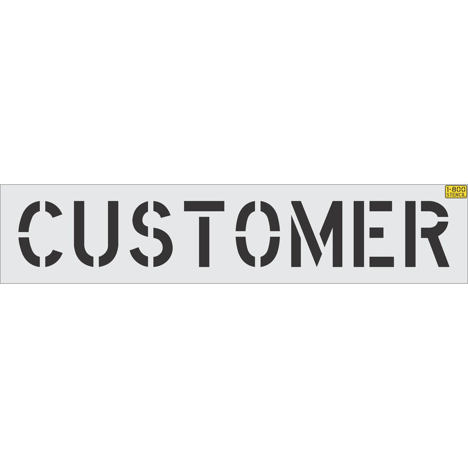 12 inch CUSTOMER stencil for customer parking and commercial pavement striping applications