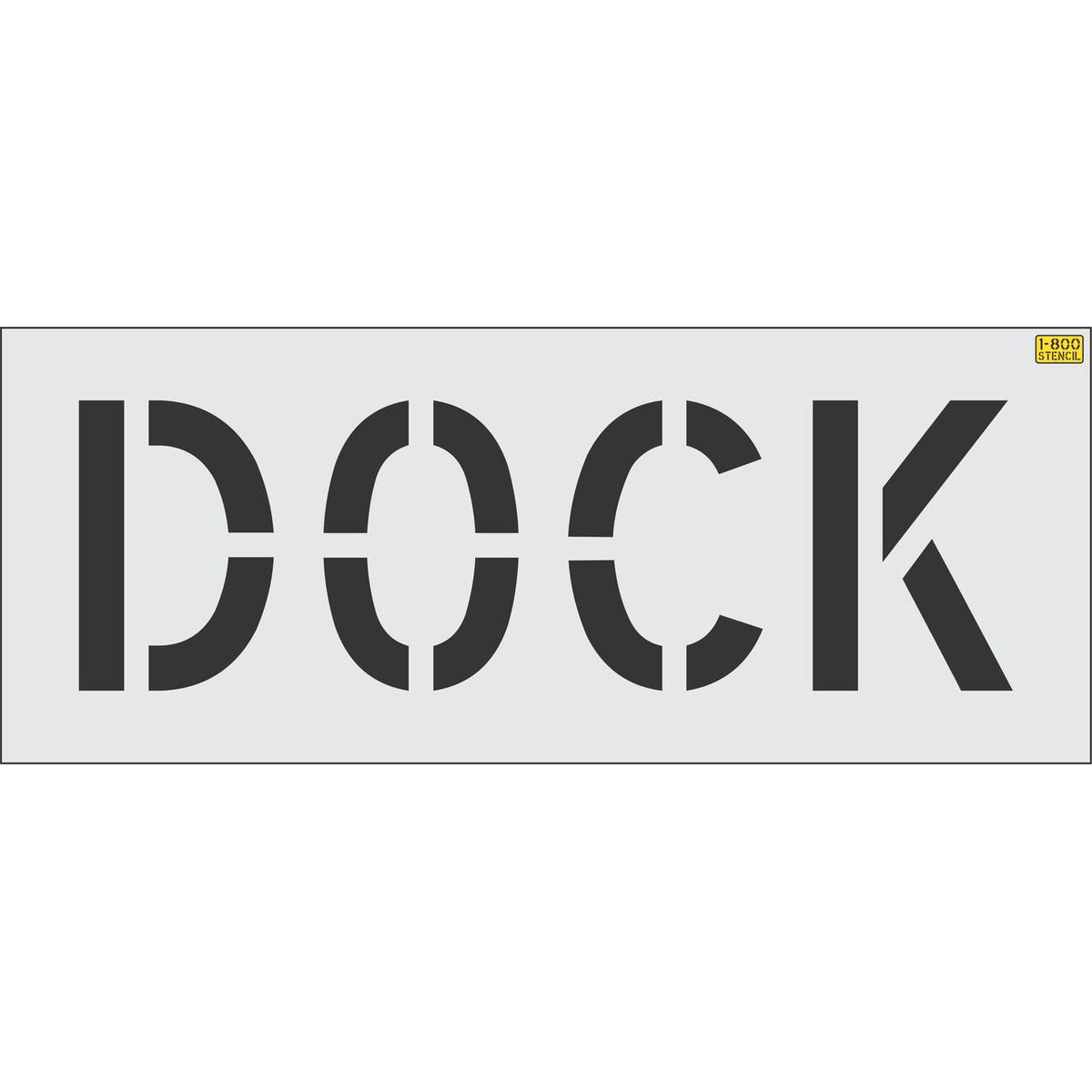 12" DOCK Stencil - High-quality stencil for pavement marking, durable and reusable