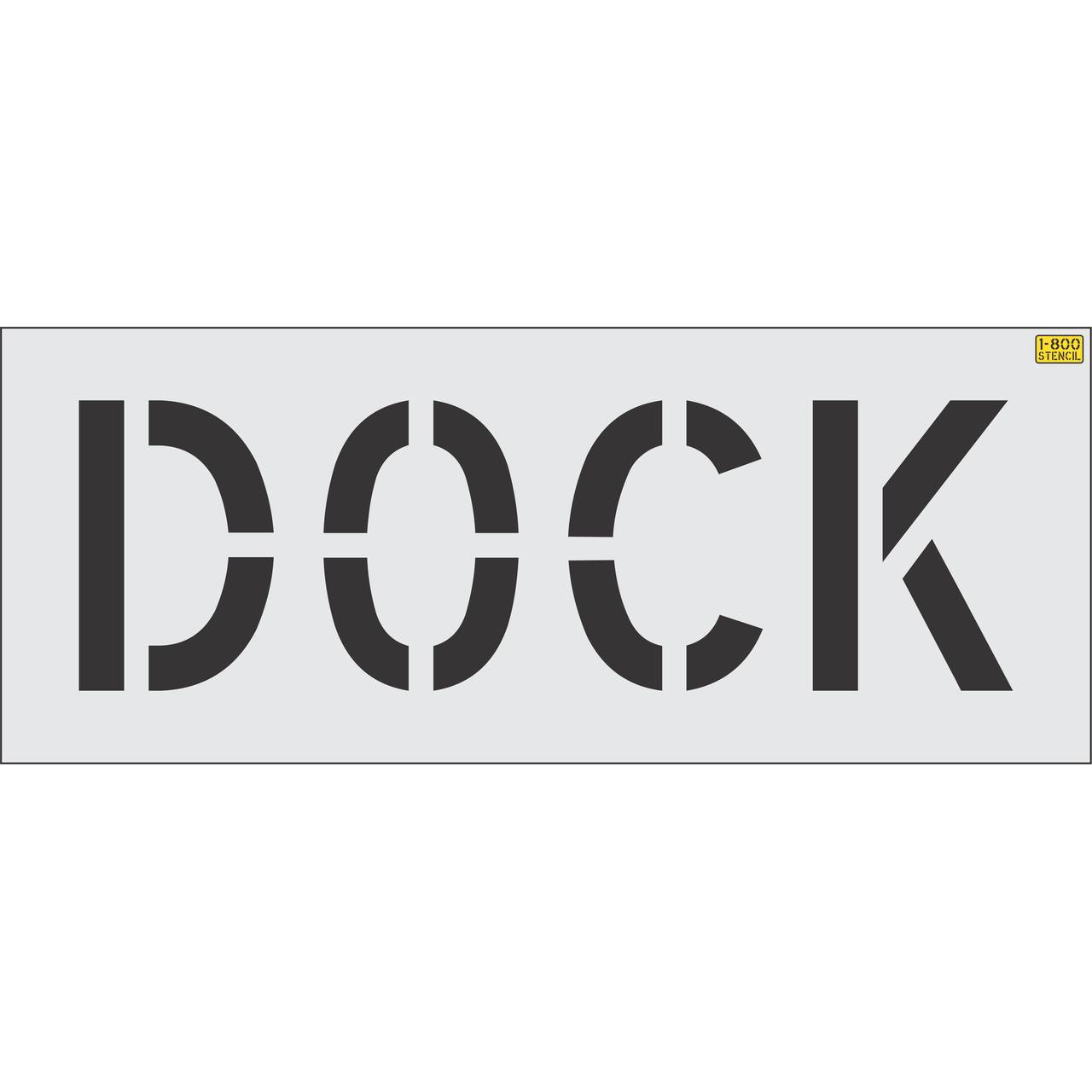 12" DOCK Stencil - High-quality stencil for pavement marking, durable and reusable